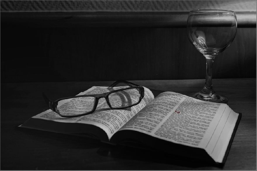 Glasses on book